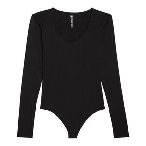 NWT The Kit Undergarments Long-sleeve Black Thong Bodysuit in dust bag Size 2